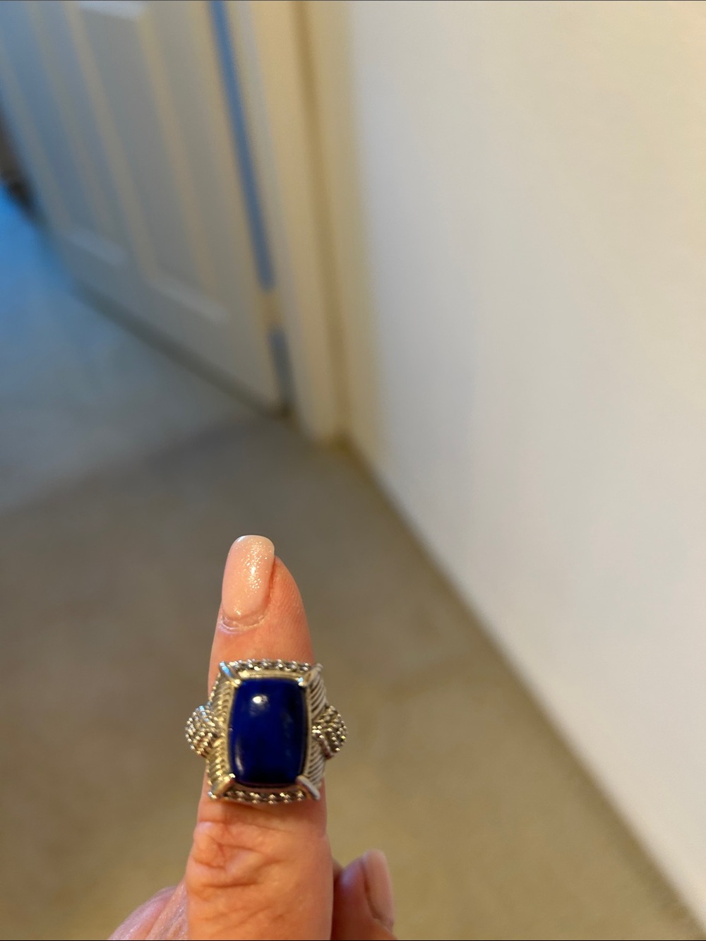 Judith Ripka Lapis-Blue Sterling Silver Statement Ring